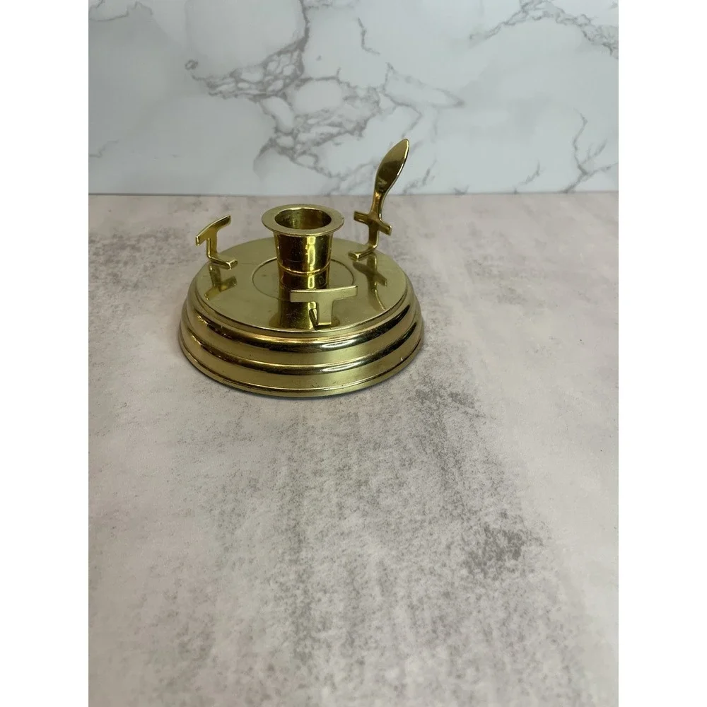 PartyLite Gold Tone Taperered Candle Holder Metal Base Home Decor 3"T - Picture 3 of 8